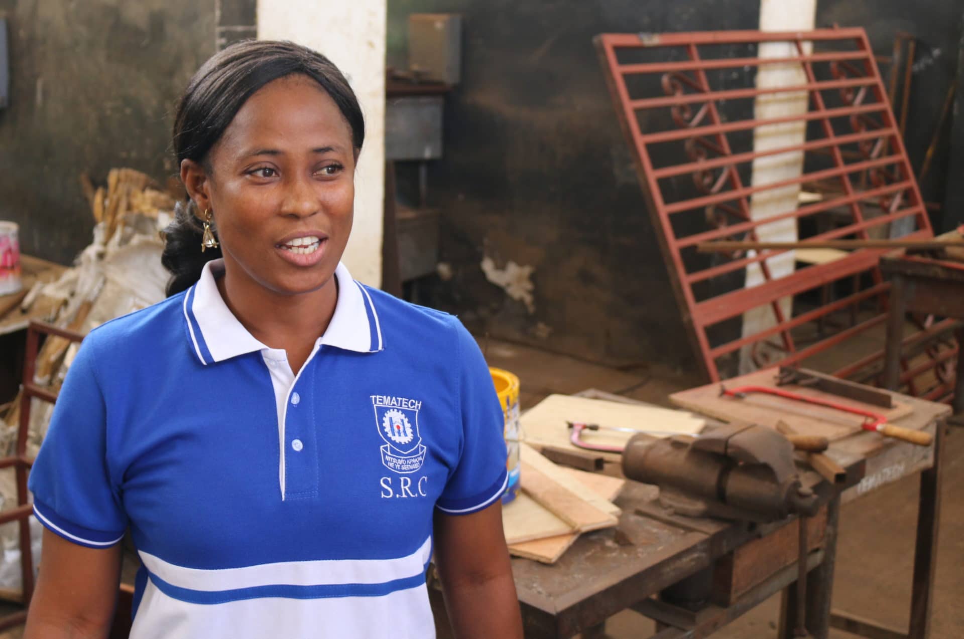 Gladys Perpetual Awudi, welding instructor at Tema Technical Institute