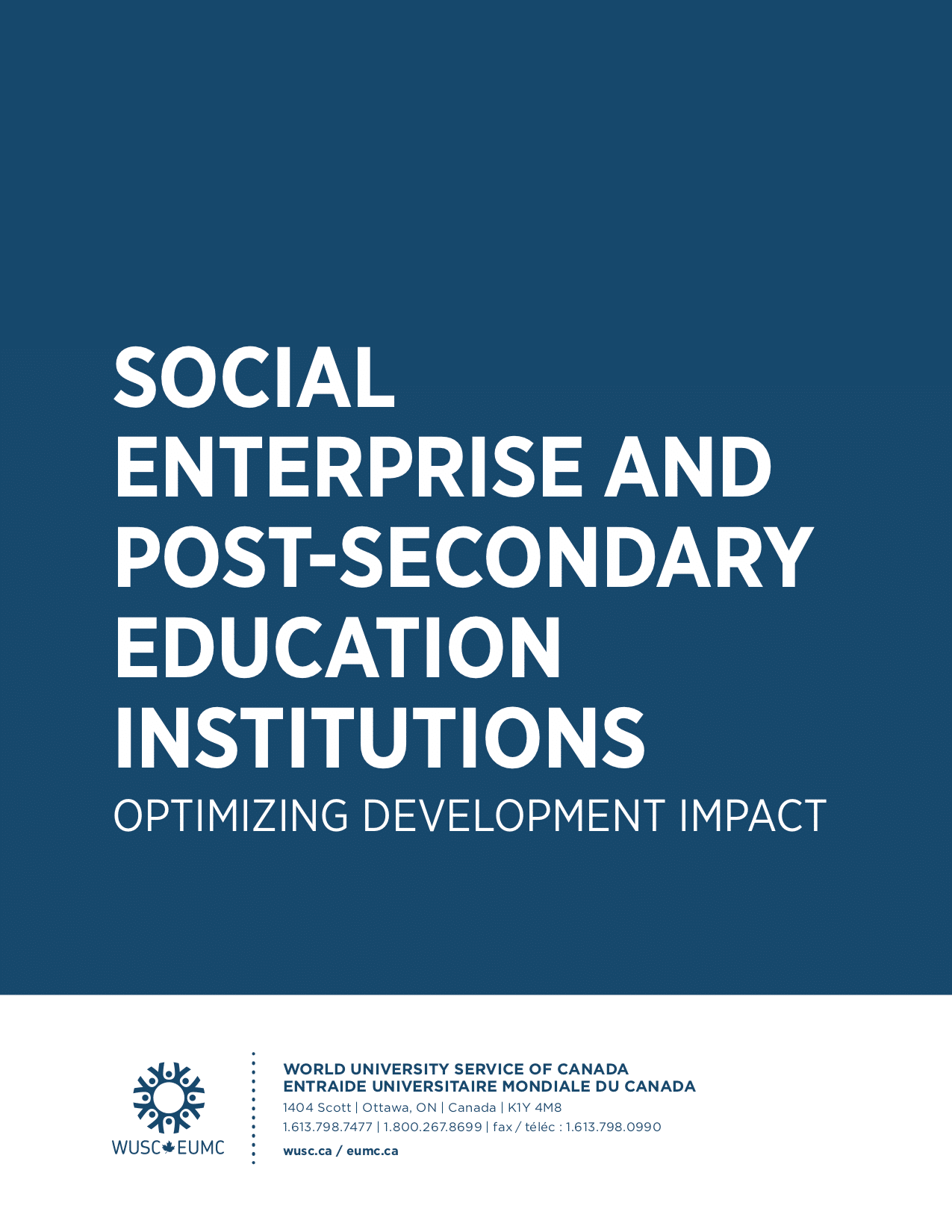 Social Enterprise and Post-Secondary Education Institutions Report Cover
