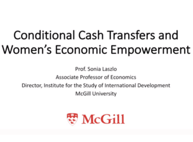 Conditional Cash Transfers and Women's Economic Empowerment