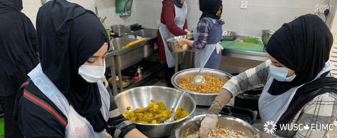 Food preparation trainees during their internship period with a private sector employer in Basra, Iraq.
