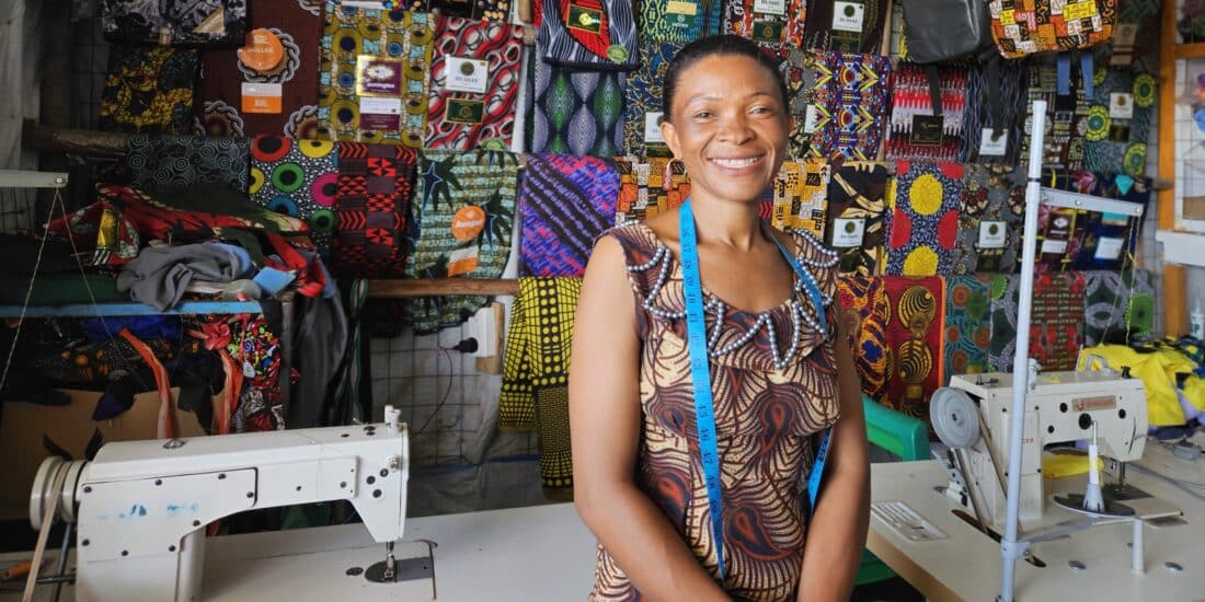 Adele and her husband Jean-Marie transformed their tailoring skills into a thriving business, benefiting their community in Kakuma Refugee Camp in Kenya.